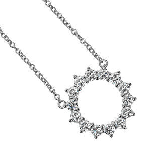 Tiffany Open Circle Necklace Platinum Diamond